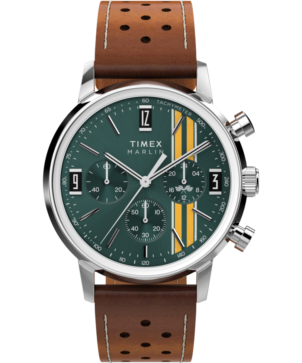 Heritage Marlin Chronograph Tachymeter 40mm Leather Strap Watch