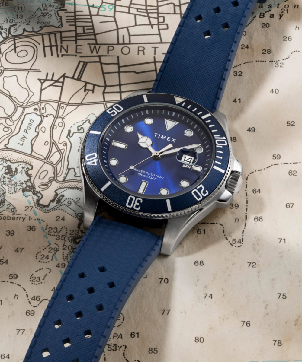 Heritage Harborside Coast 44mm Synthetic Rubber Strap Watch