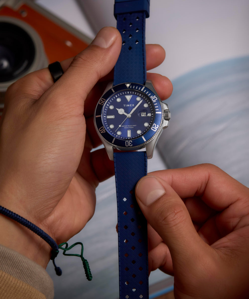 Heritage Harborside Coast 44mm Synthetic Rubber Strap Watch