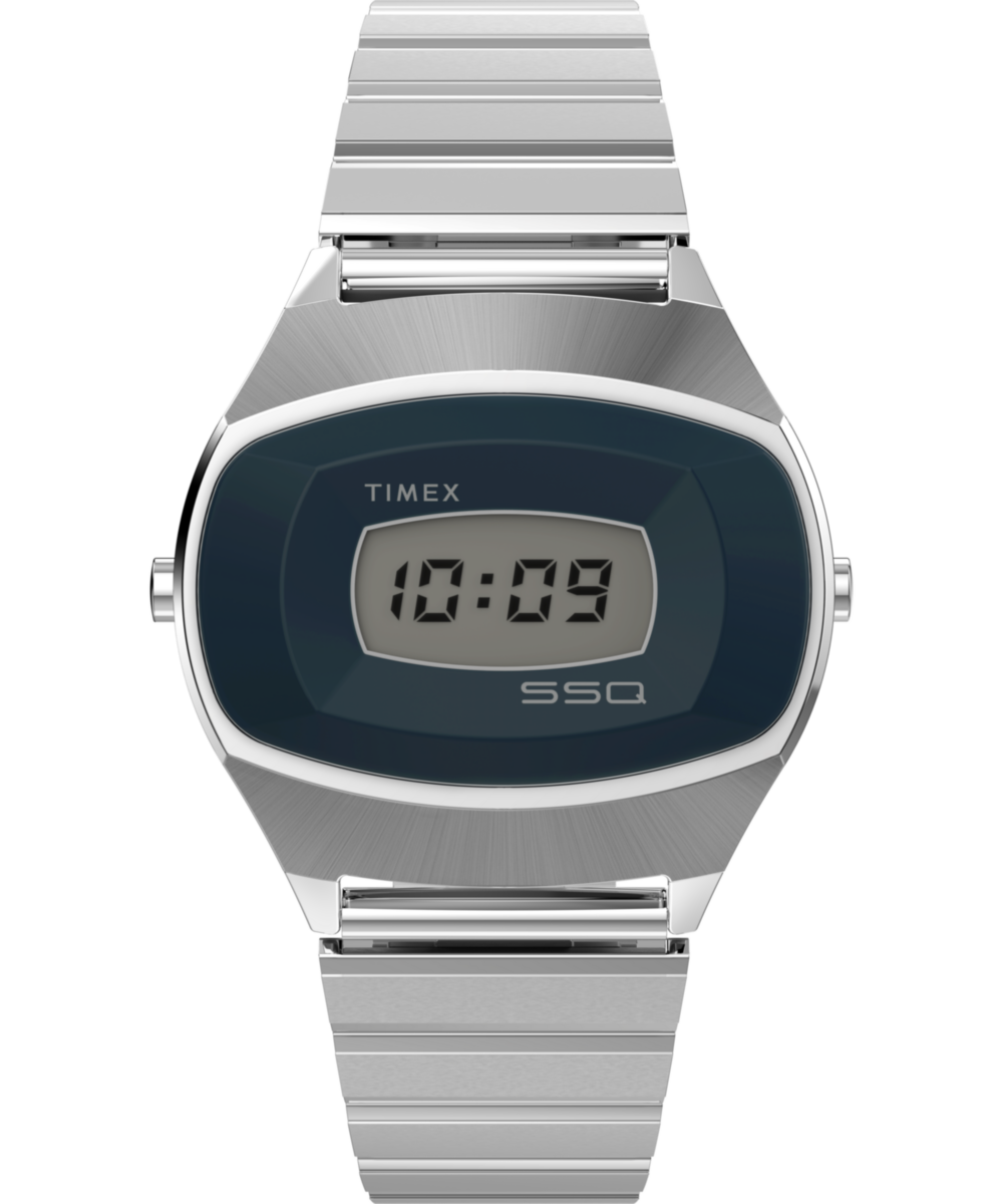 Heritage Q Timex 1975 SSQ Digital Reissue 38mm Stainless Steel Bracelet Watch