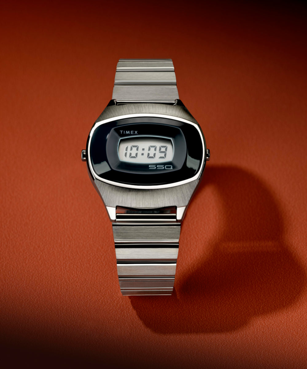 Heritage Q Timex 1975 SSQ Digital Reissue 38mm Stainless Steel Bracelet Watch