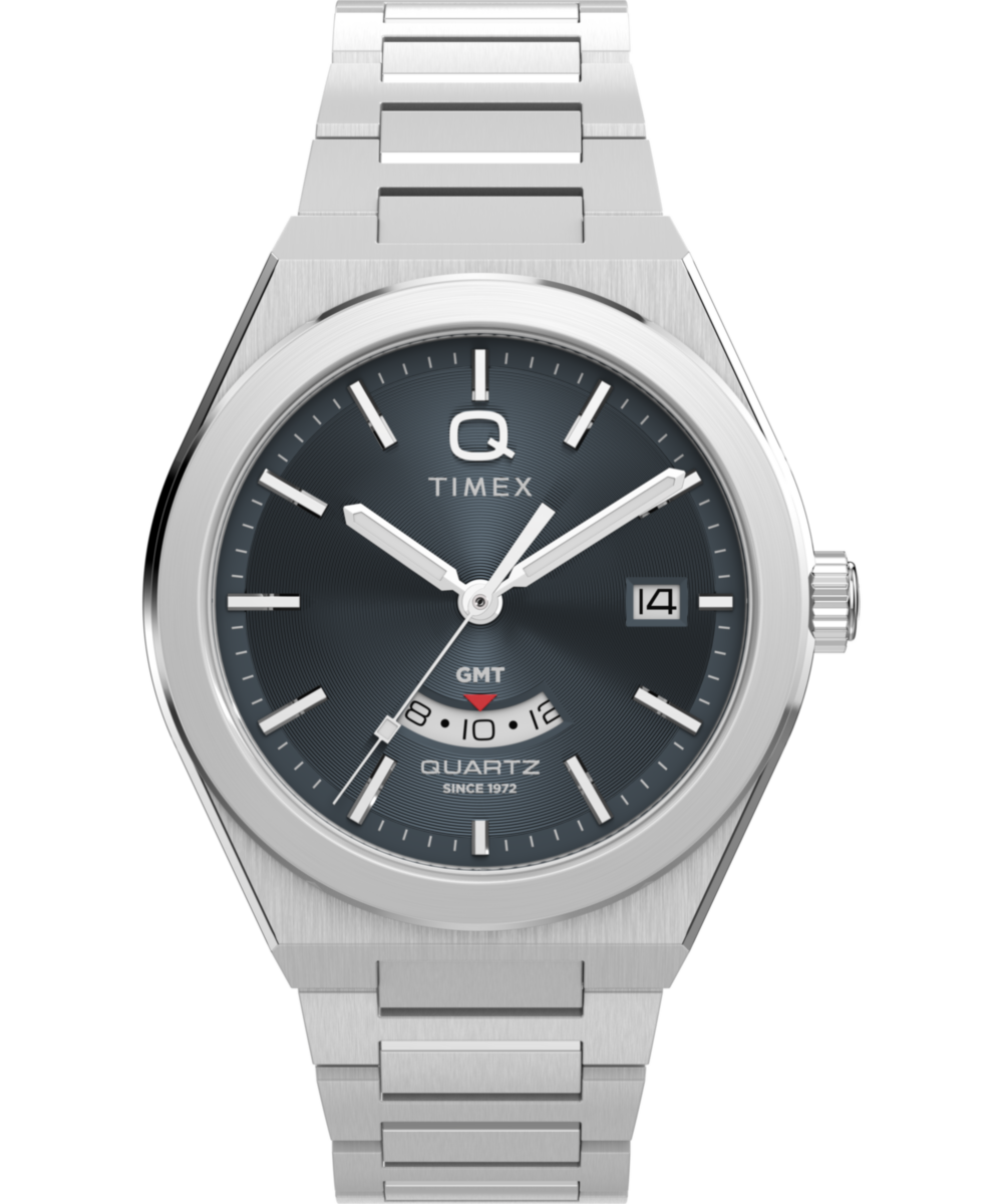 Heritage Q Timex Continental GMT 39mm Stainless Steel Bracelet Watch