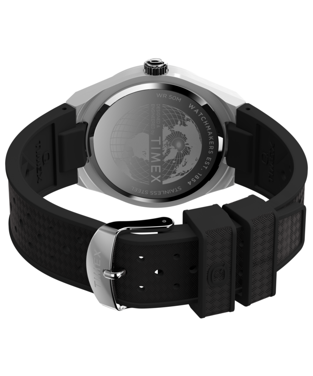 Heritage Q Timex Continental GMT 39mm Synthetic Rubber Strap Watch