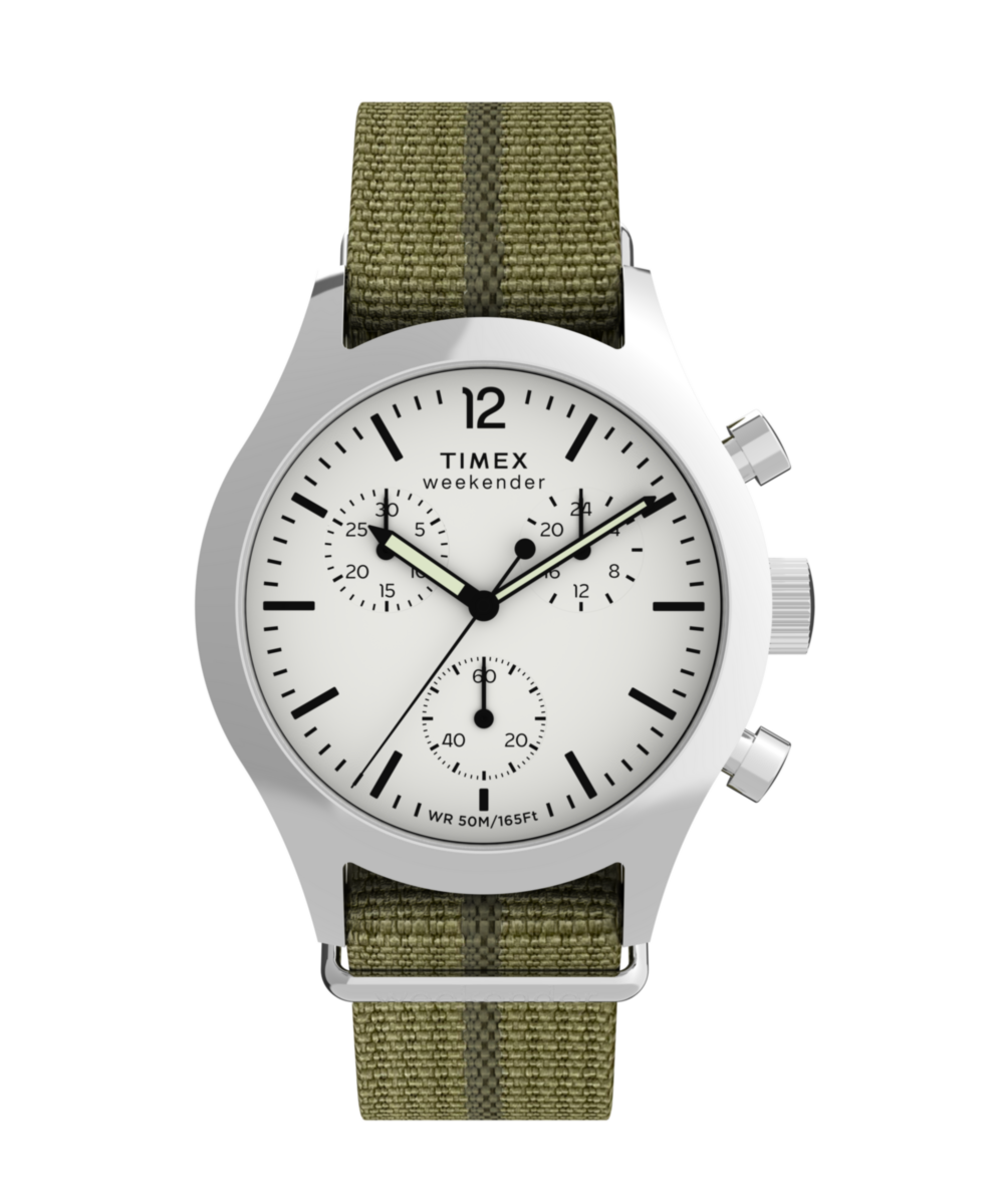 Heritage Timex Weekender New England Chronograph 40mm Eco-Conscious Fabric Strap Watch