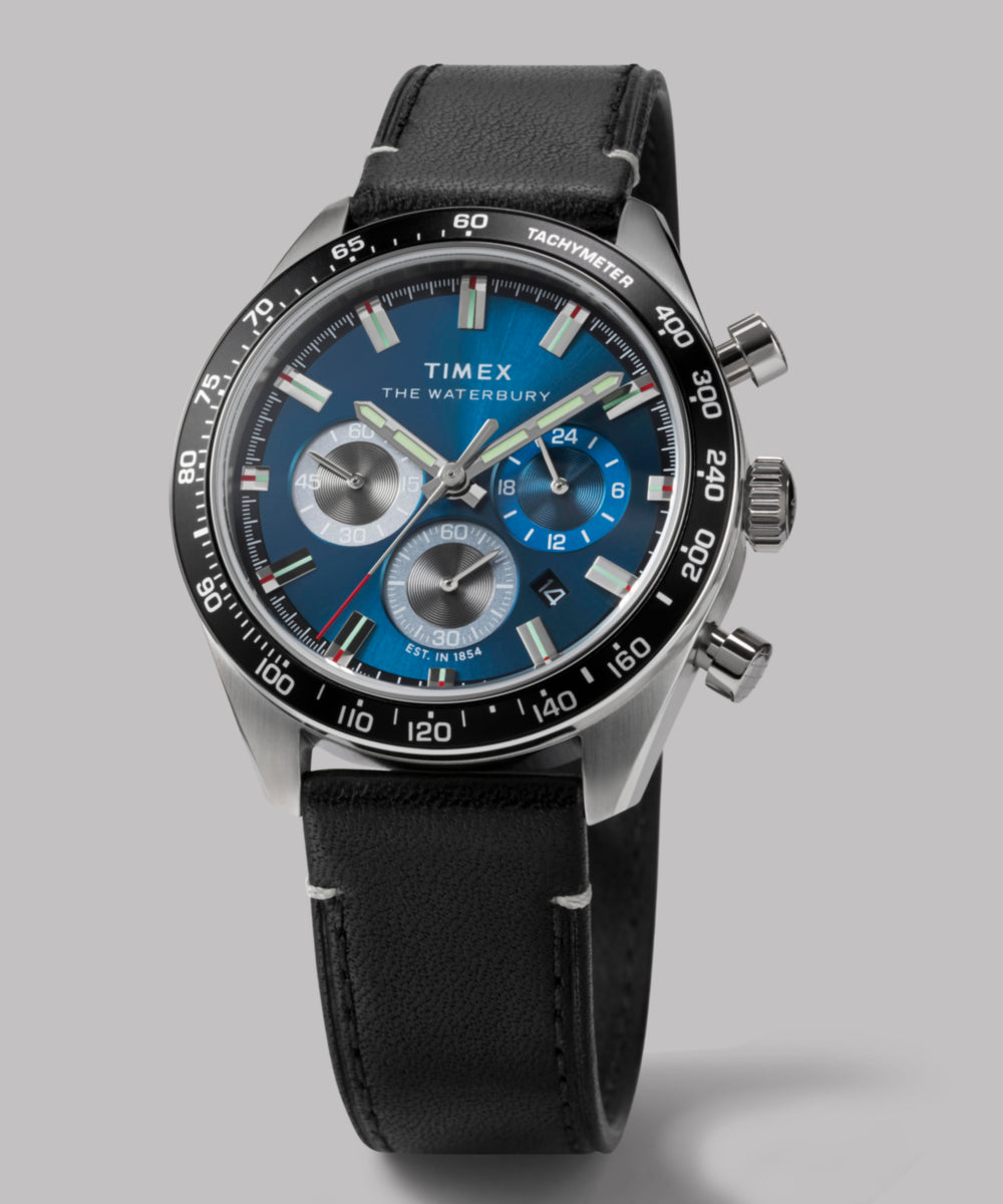 Heritage Waterbury Traditional Chronograph 41mm Leather Strap Watch
