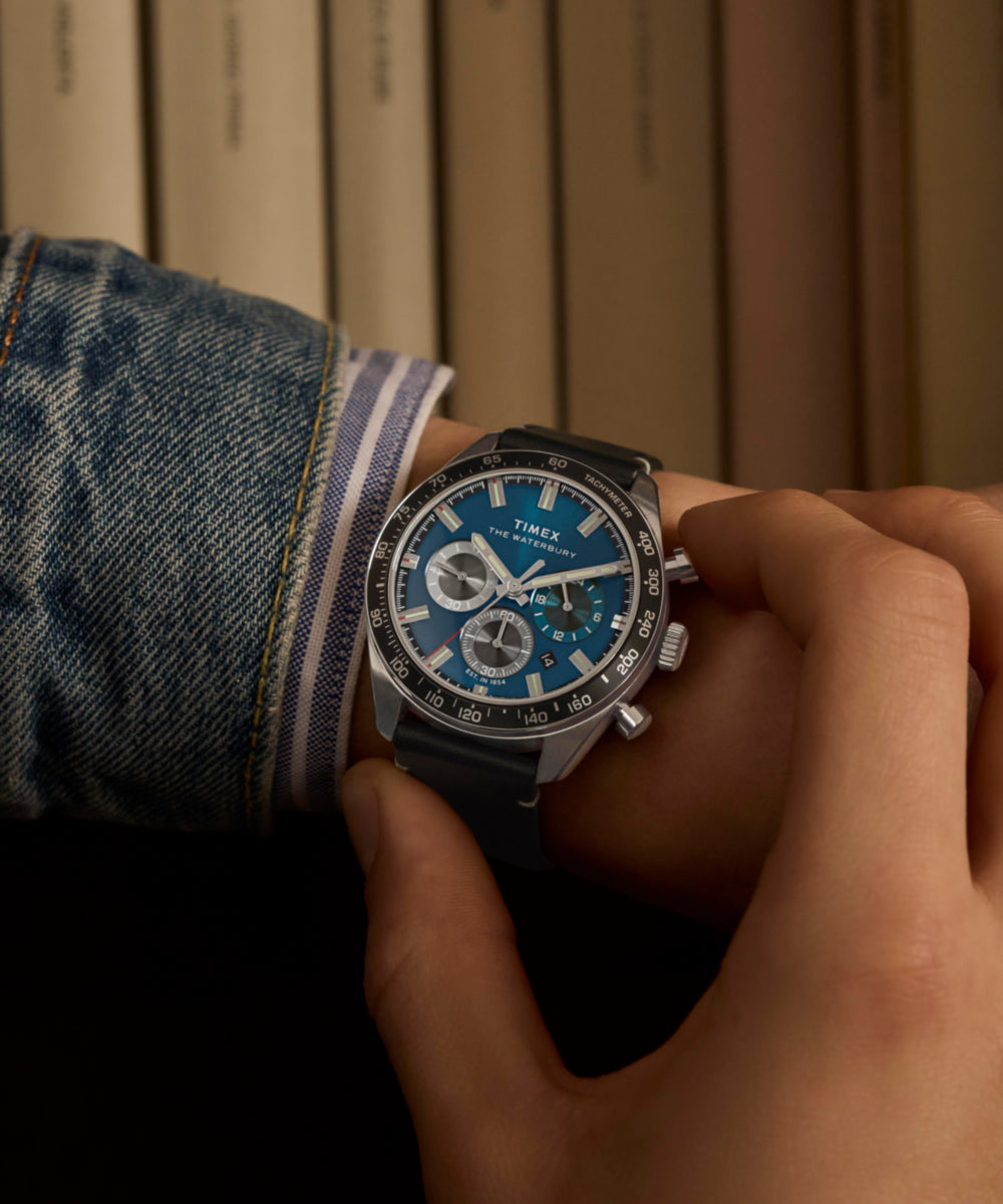 Heritage Waterbury Traditional Chronograph 41mm Leather Strap Watch