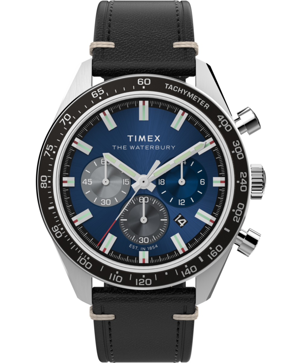 Heritage Waterbury Traditional Chronograph 41mm Leather Strap Watch