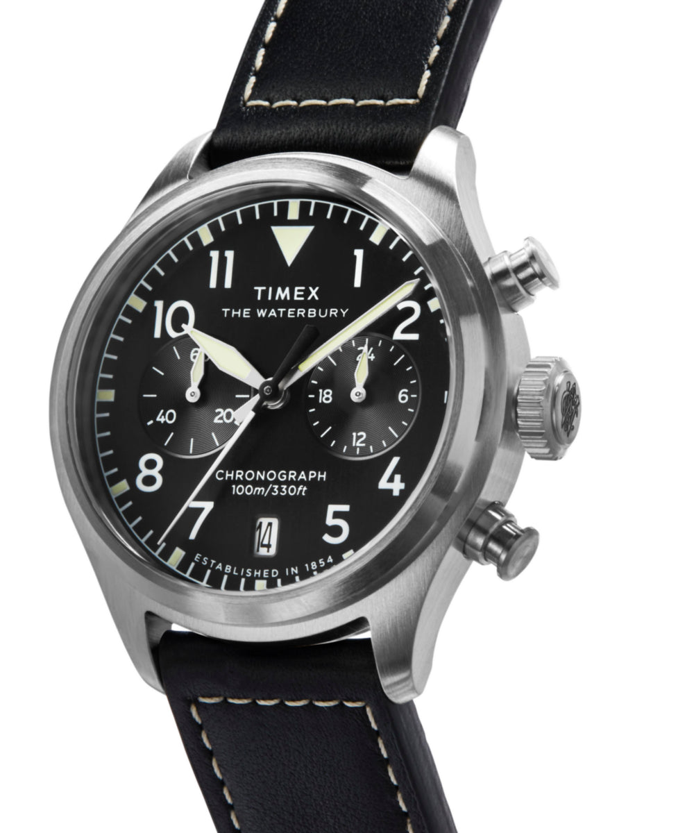 Heritage Waterbury Ace Chronograph 41mm Leather Strap Watch