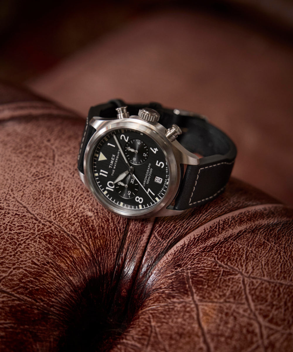 Heritage Waterbury Ace Chronograph 41mm Leather Strap Watch