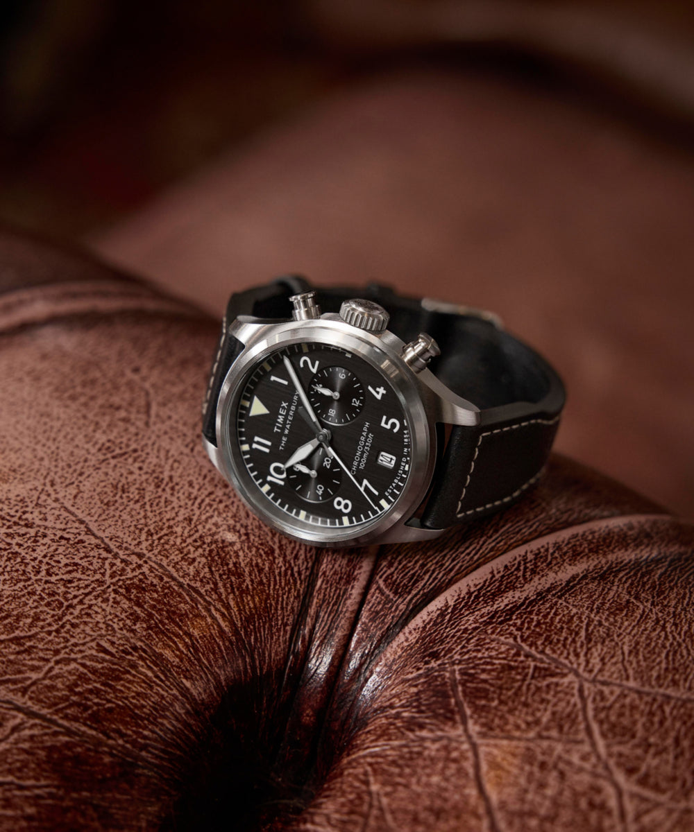 Heritage Waterbury Ace Chronograph 41mm Leather Strap Watch