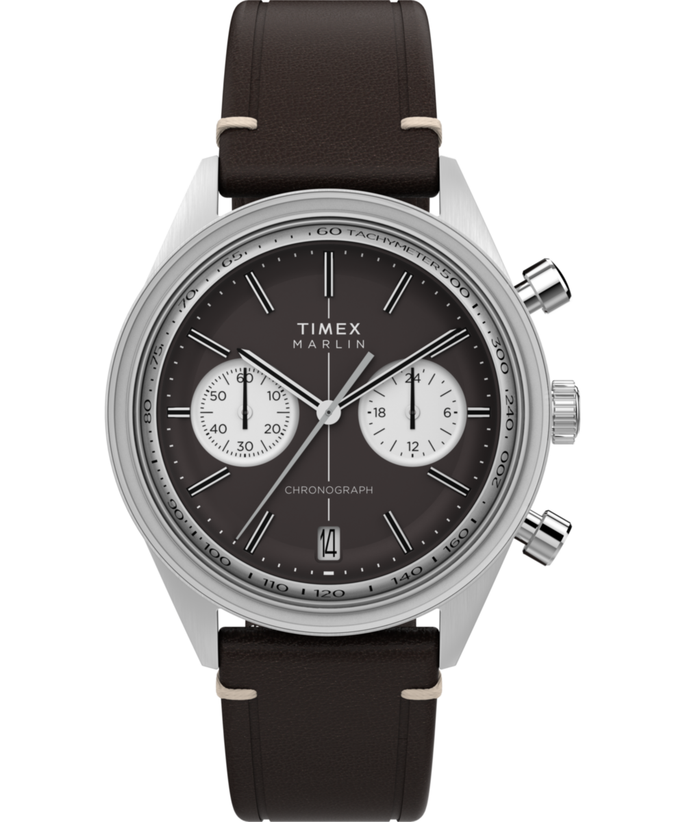 Heritage Marlin Jet Quartz Chronograph 40mm Leather Strap Watch