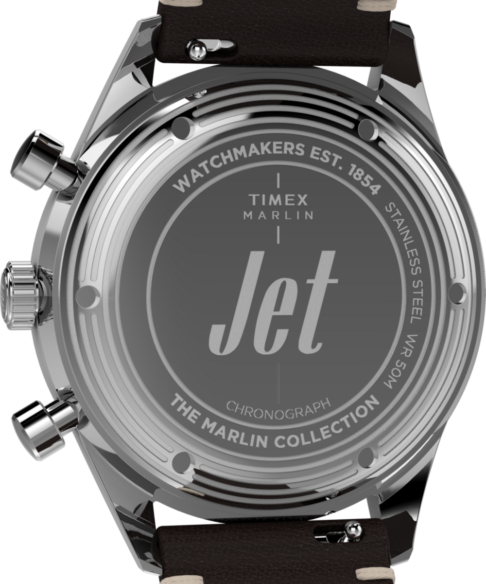 Heritage Marlin Jet Quartz Chronograph 40mm Leather Strap Watch