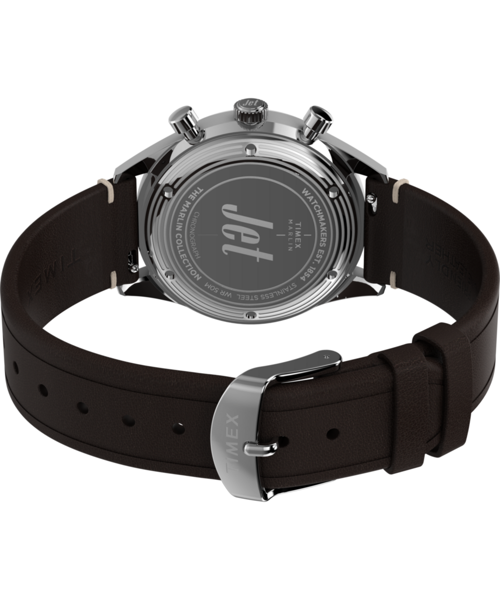 Heritage Marlin Jet Quartz Chronograph 40mm Leather Strap Watch