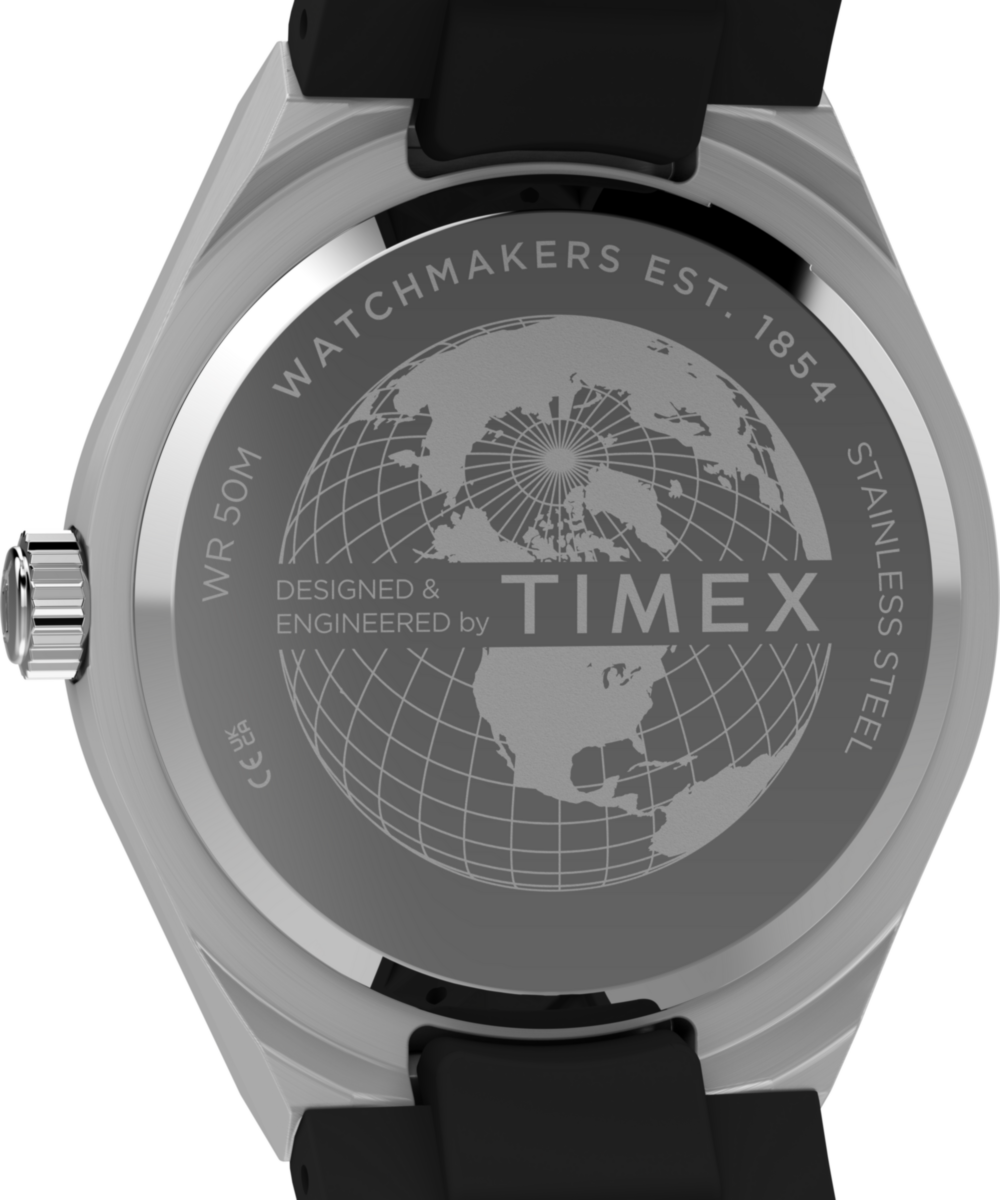 Heritage Q Timex Continental GMT 39mm Synthetic Rubber Watch