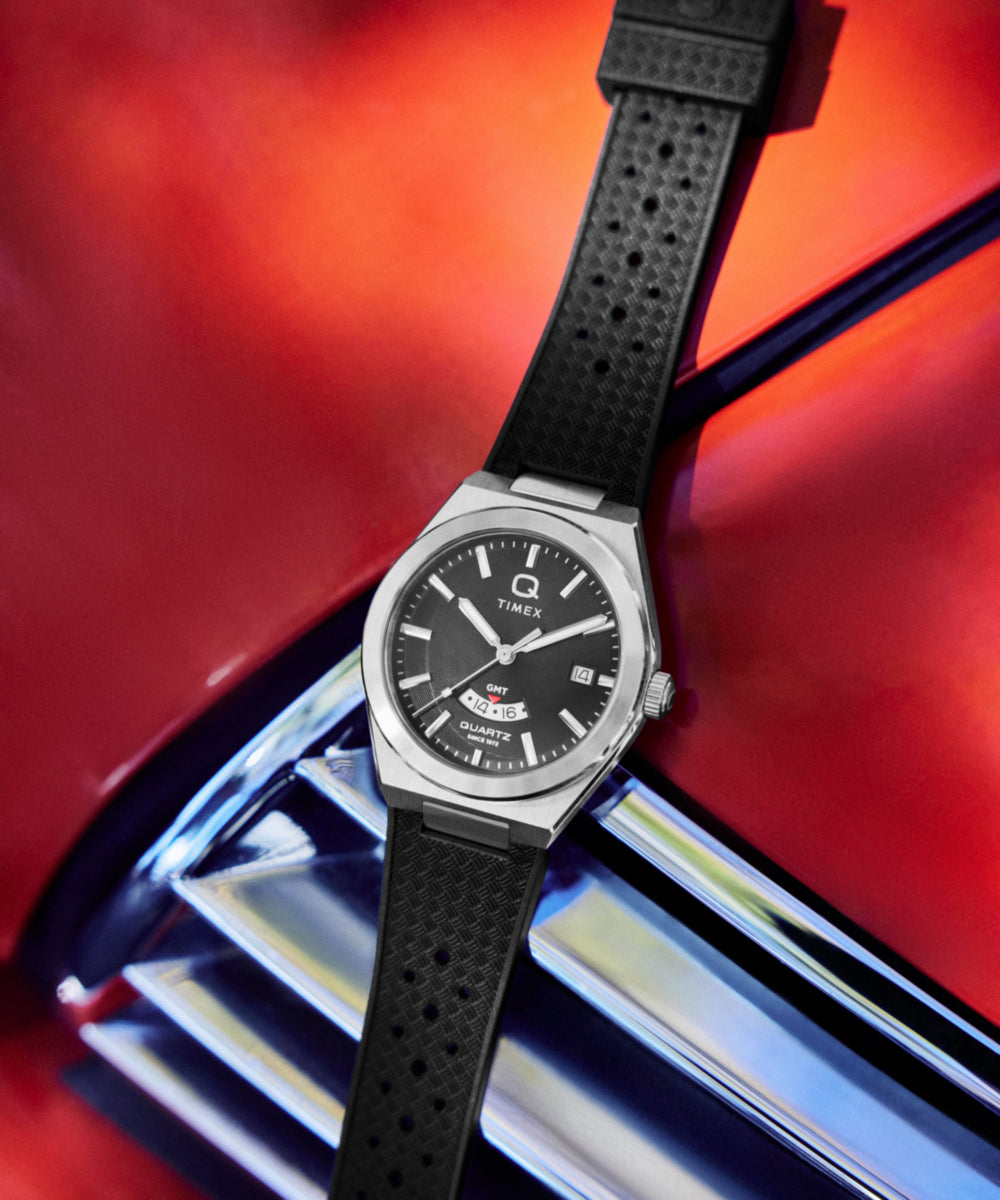 Heritage Q Timex Continental GMT 39mm Synthetic Rubber Watch