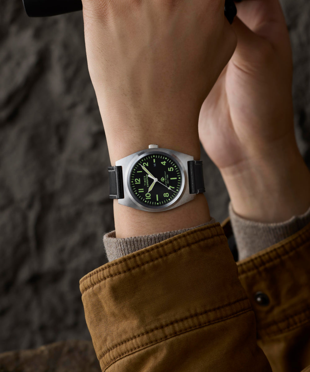 Heritage Expedition Capstone 39mm Eco-Friendly Leather Strap Watch
