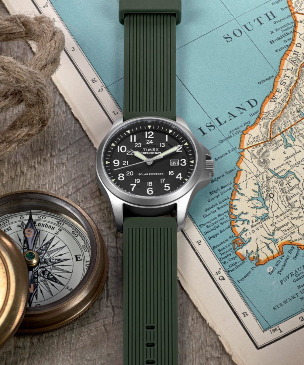 Heritage Expedition Field Post Solar 41mm Silicone Strap Watch