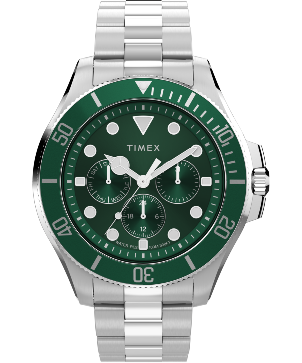 Heritage Harborside Coast Multifunction 43mm Stainless Steel Bracelet Watch