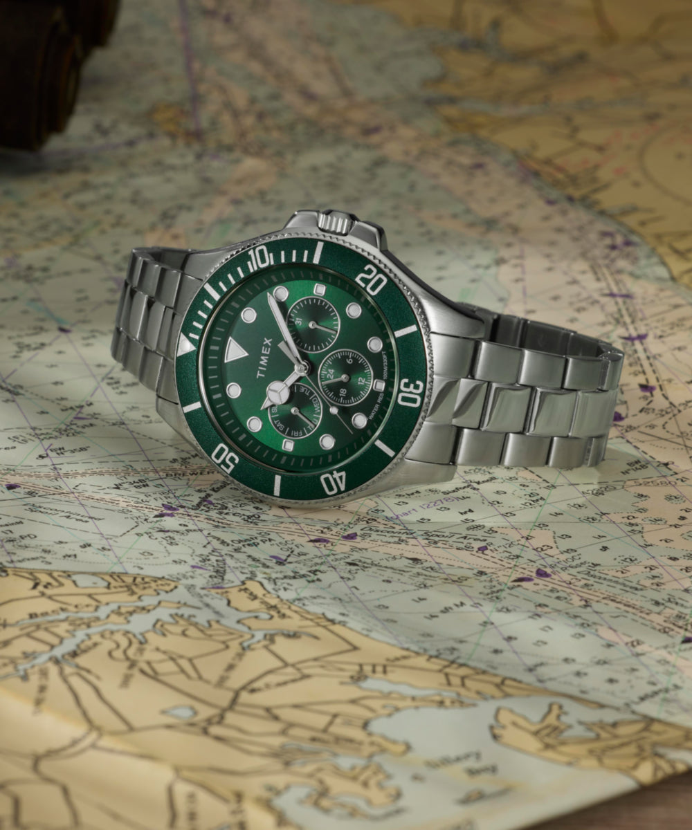 Heritage Harborside Coast Multifunction 43mm Stainless Steel Bracelet Watch