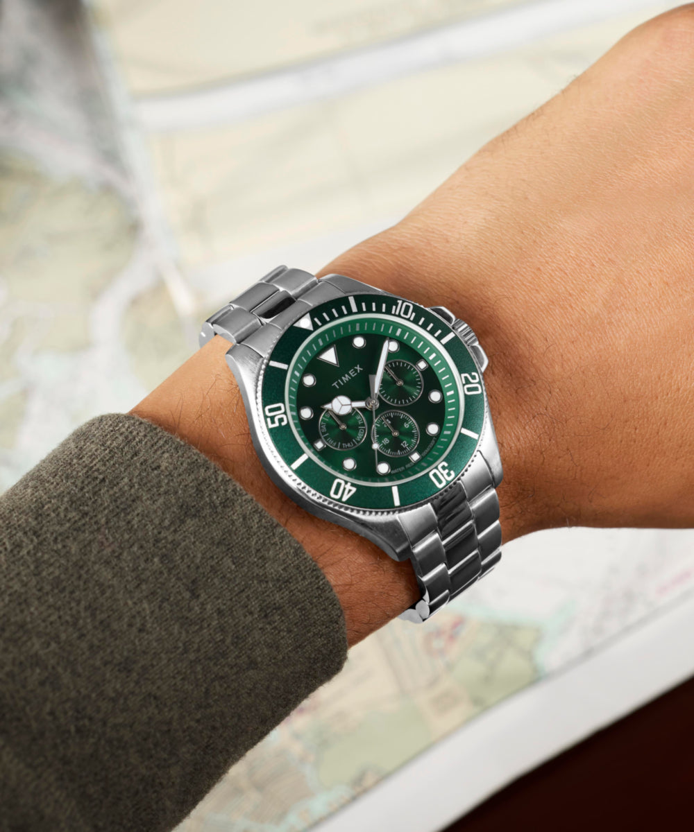 Heritage Harborside Coast Multifunction 43mm Stainless Steel Bracelet Watch