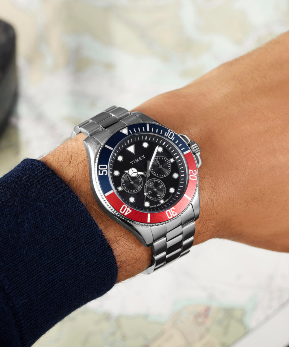 Heritage Harborside Coast Multifunction 43mm Stainless Steel Bracelet Watch