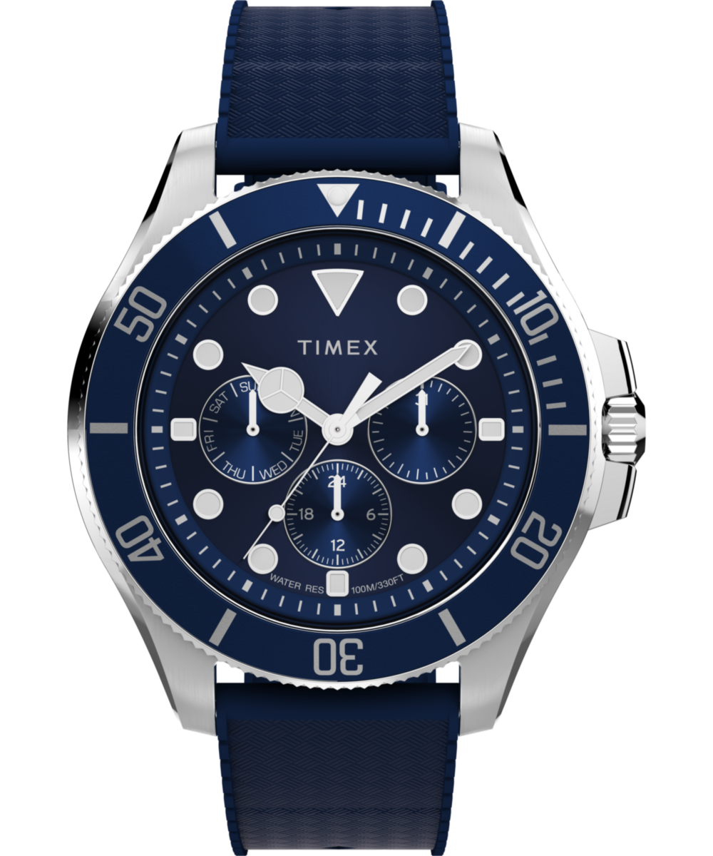 Heritage Harborside Coast Multifunction 43mm Synthetic Rubber Strap Watch