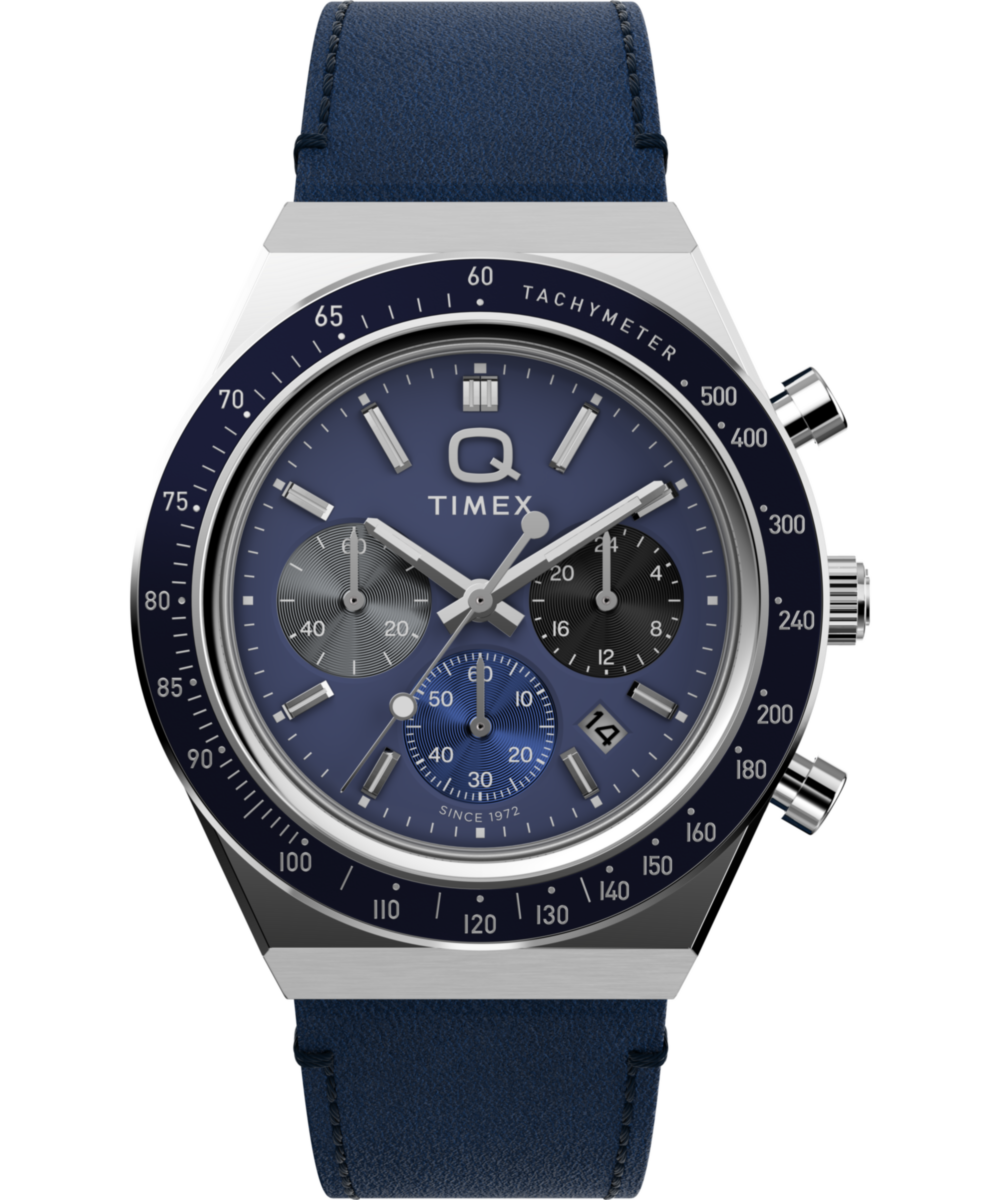Heritage Q Timex Chronograph 40mm Leather Strap Watch