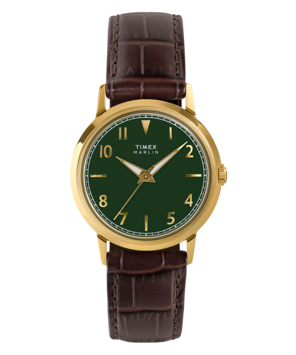 Heritage Marlin Quartz 34mm Leather Strap Watch