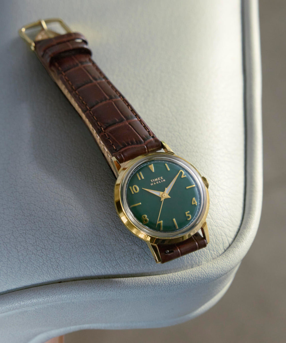 Heritage Marlin Quartz 34mm Leather Strap Watch