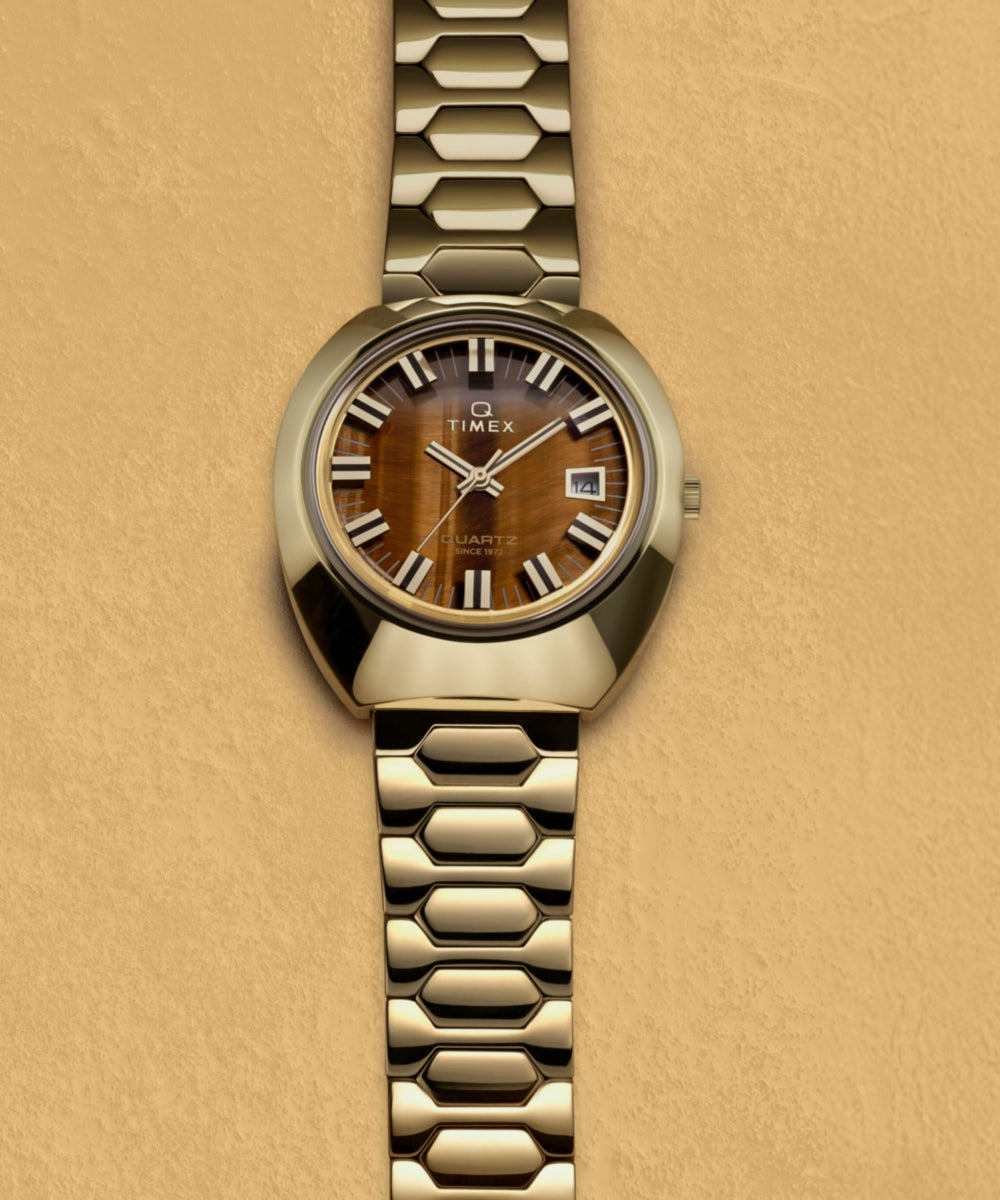 Heritage Q Timex 1972 Time Machine Reissue 39mm Stainless Steel Bracelet Watch