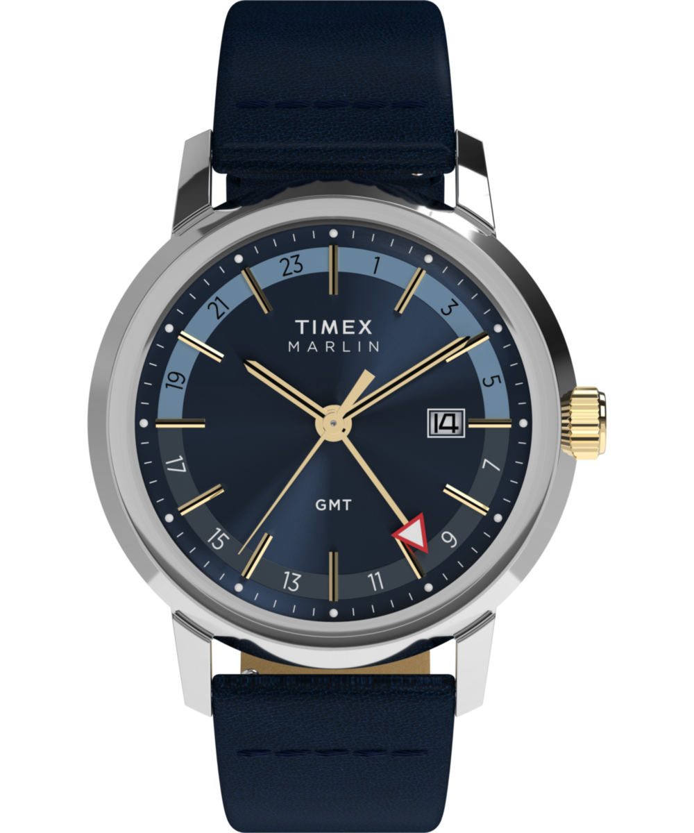 Heritage Marlin Quartz GMT 40mm Leather Strap Watch