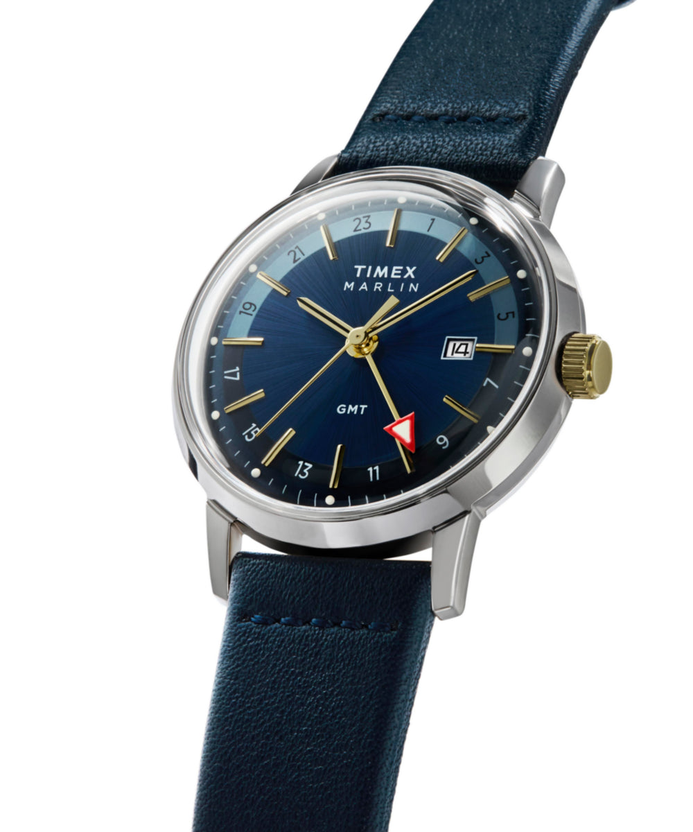 Heritage Marlin Quartz GMT 40mm Leather Strap Watch