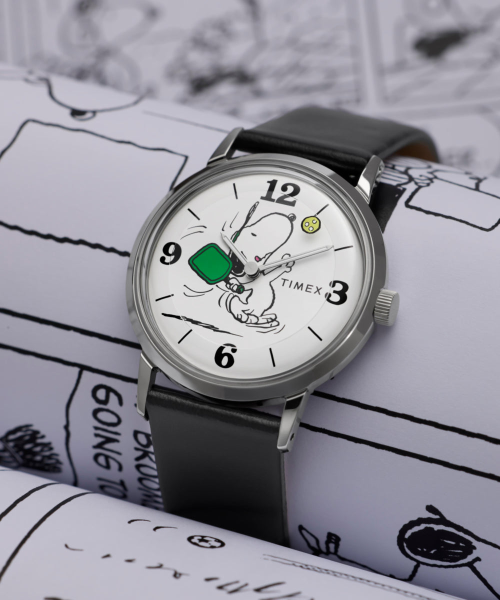 Heritage Peanuts x Timex Marlin Pickleball 38mm Leather Strap Watch