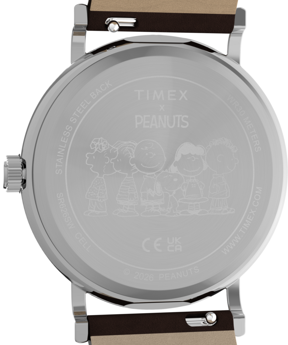 Heritage Peanuts x Timex Weekender Baseball 38mm Leather Strap Watch