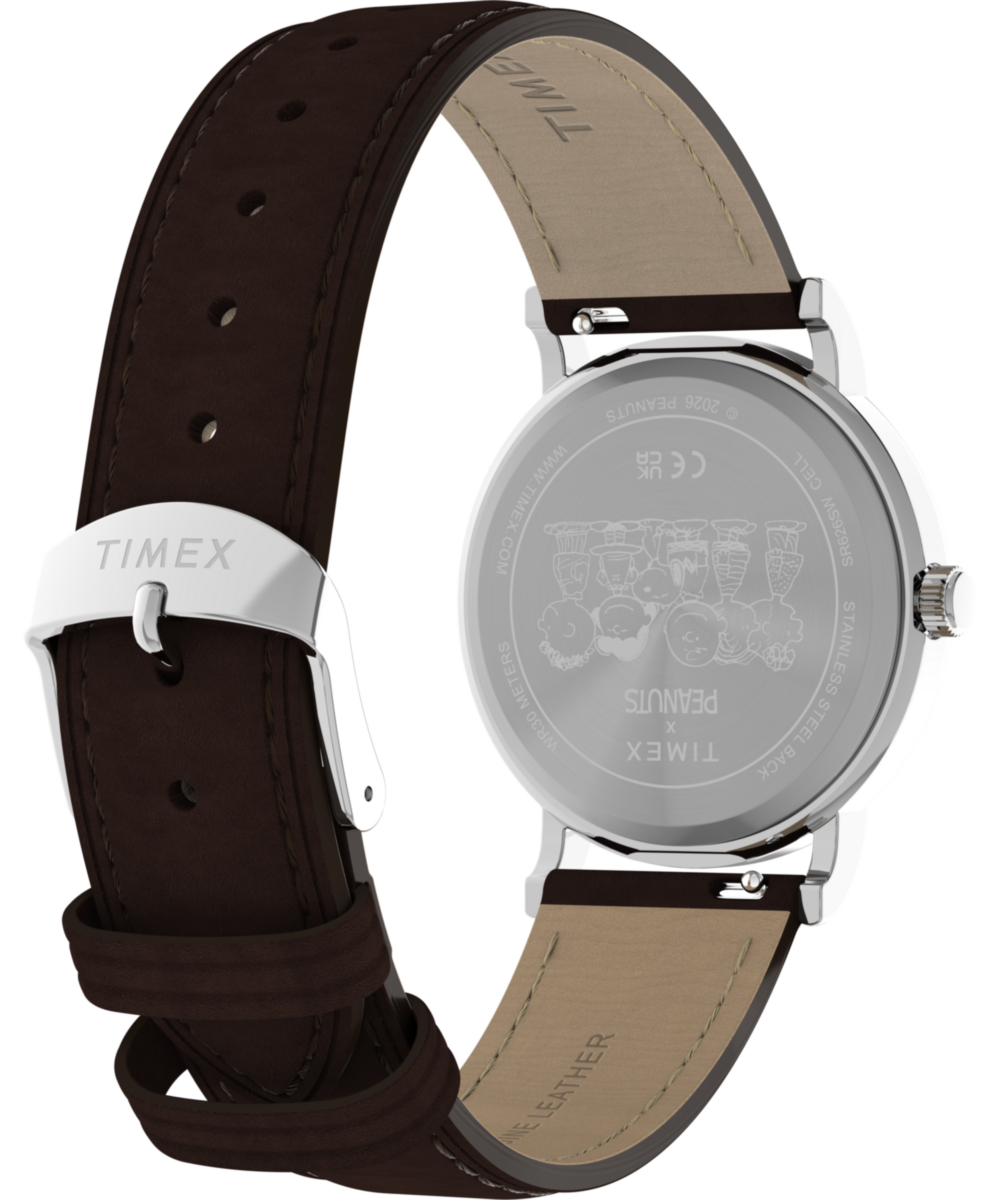 Heritage Peanuts x Timex Weekender Baseball 38mm Leather Strap Watch
