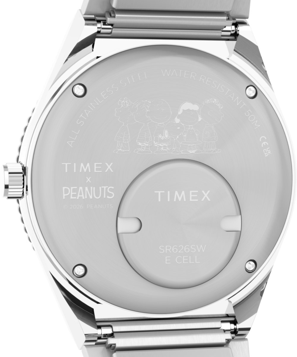Heritage Peanuts x Q Timex 36mm Stainless Steel Expansion Band Watch