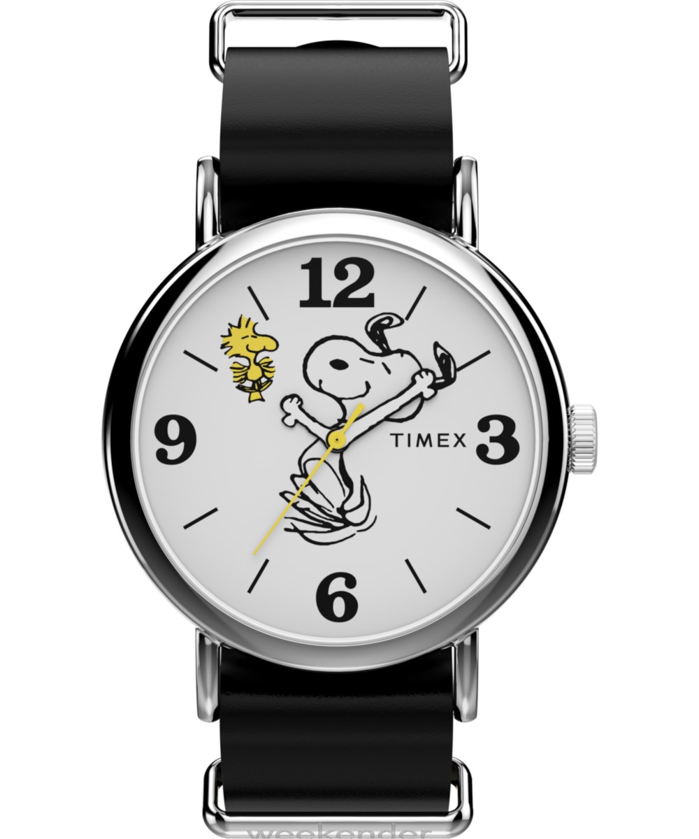 Heritage Peanuts x Timex Weekender Snoopy 40mm Leather Strap Watch