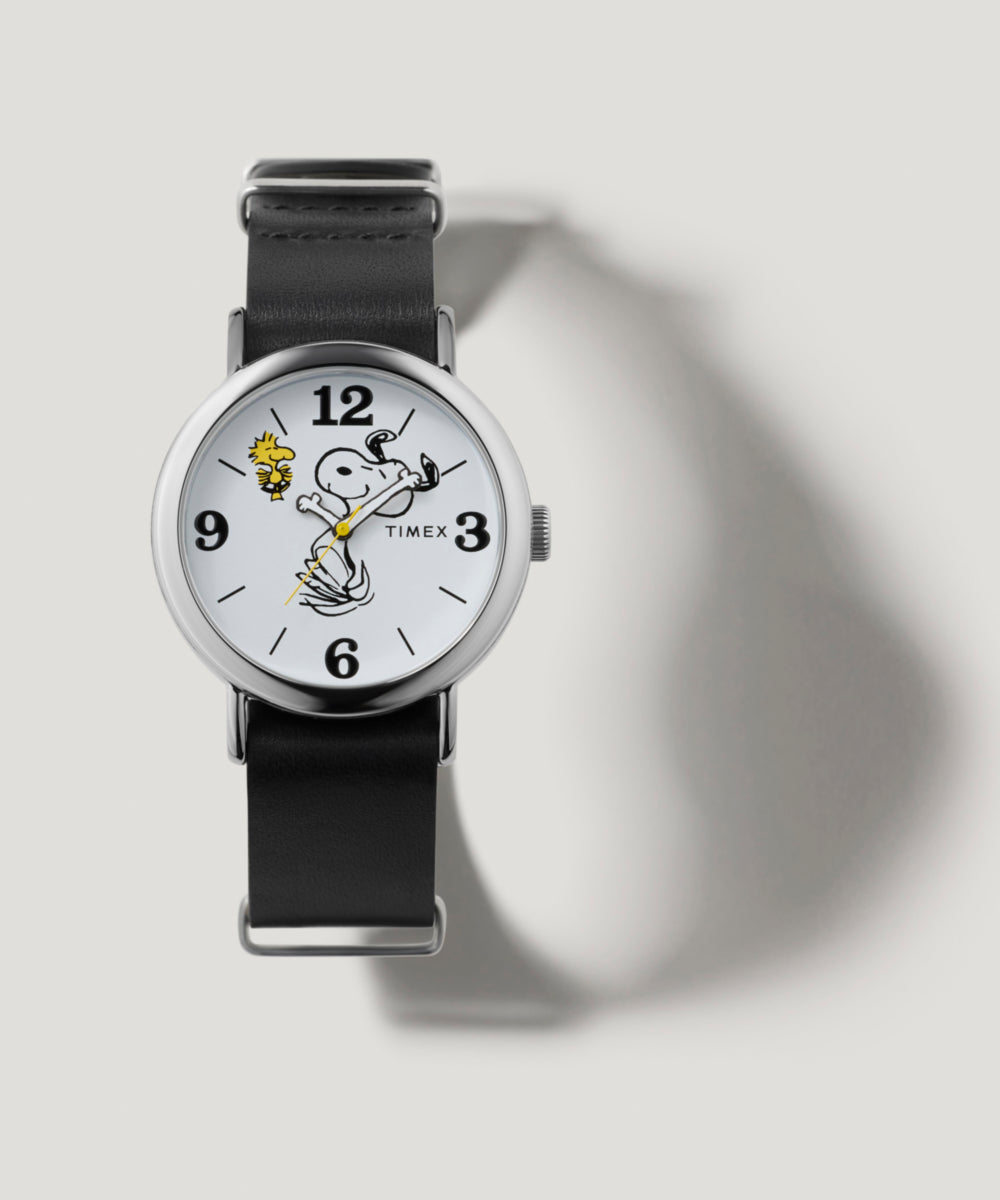 Heritage Peanuts x Timex Weekender Snoopy 40mm Leather Strap Watch