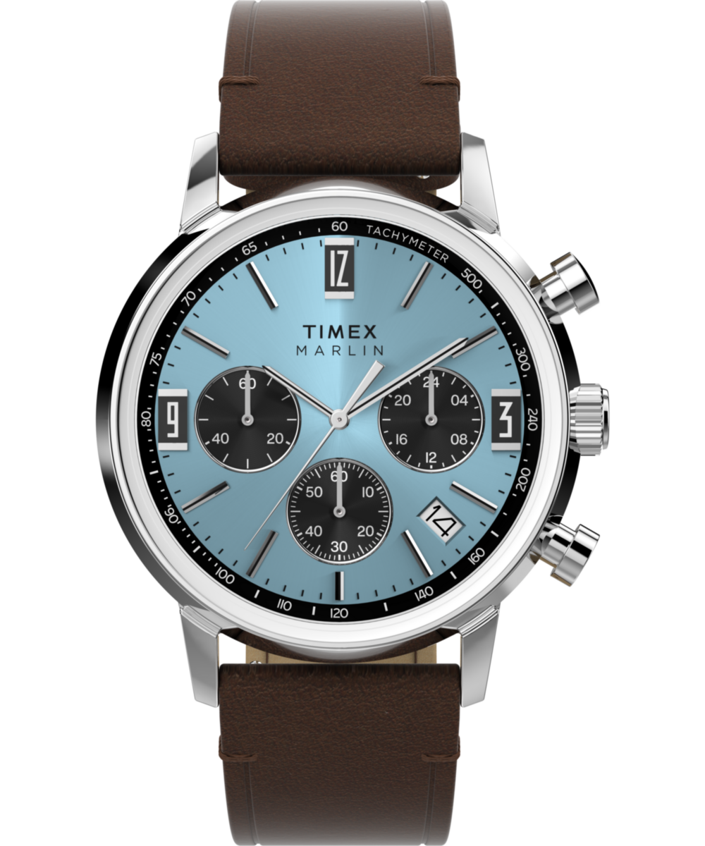 Heritage Marlin Chronograph Tachymeter 40mm Leather Strap Watch