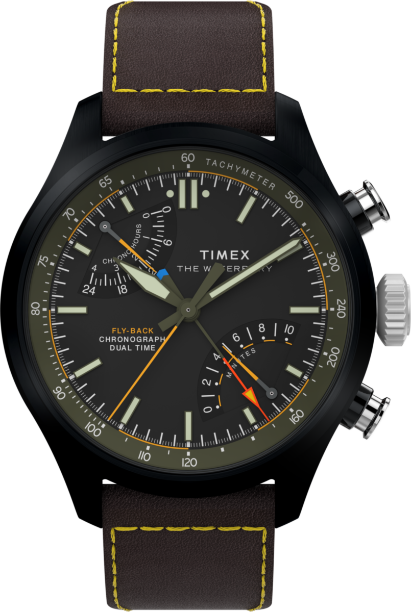 Heritage Waterbury Ace Fly-Back Chronograph 43mm Leather Strap Watch