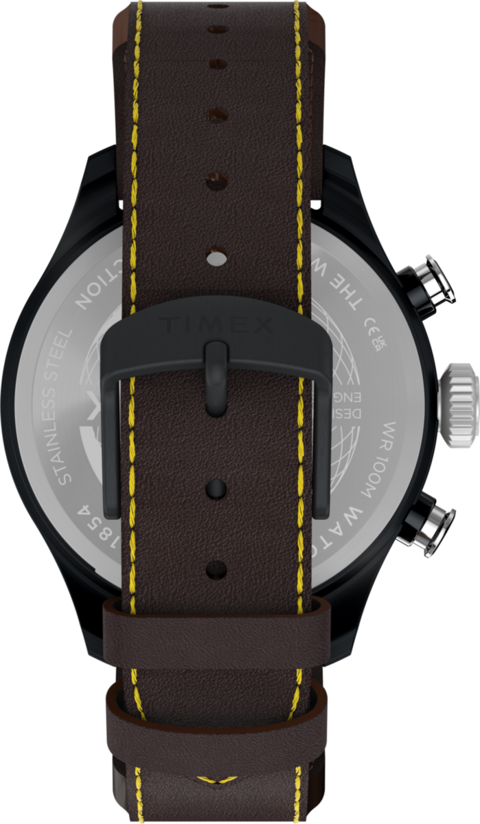 Heritage Waterbury Ace Fly-Back Chronograph 43mm Leather Strap Watch