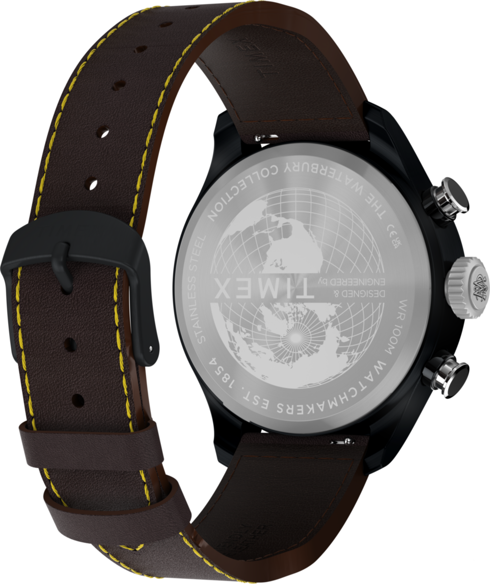 Heritage Waterbury Ace Fly-Back Chronograph 43mm Leather Strap Watch