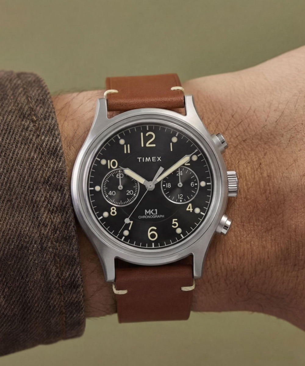 Heritage MK1 Chronograph 40mm Leather Strap Watch