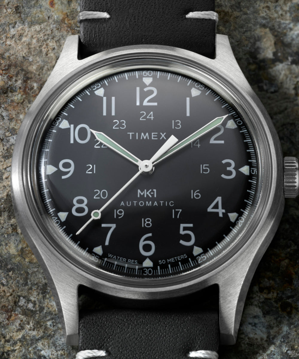 Heritage Timex MK1 Automatic 40mm Leather Strap Watch