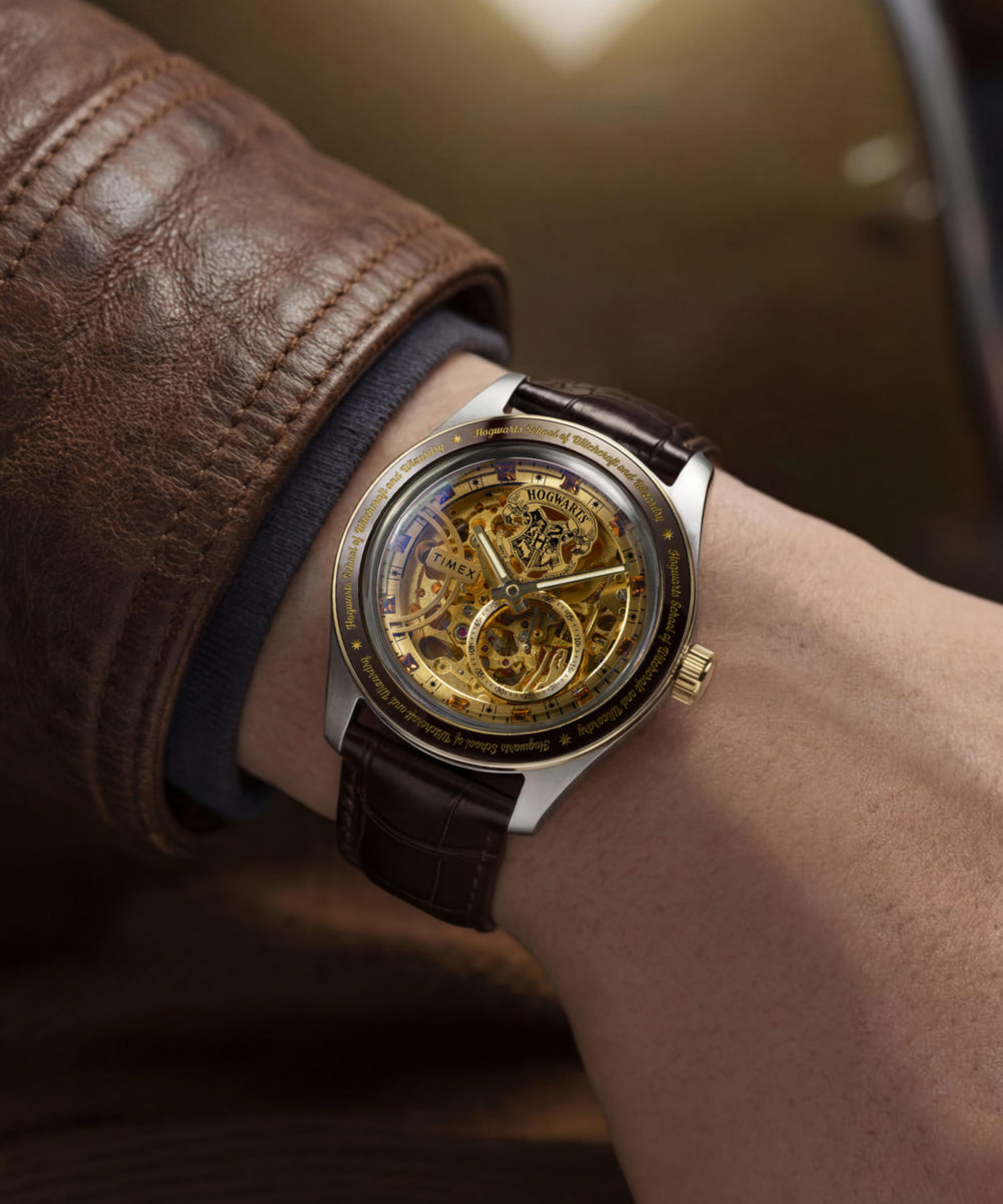 Heritage Harry Potter x Timex Waterbury Skeleton Automatic 39mm Leather Strap Watch