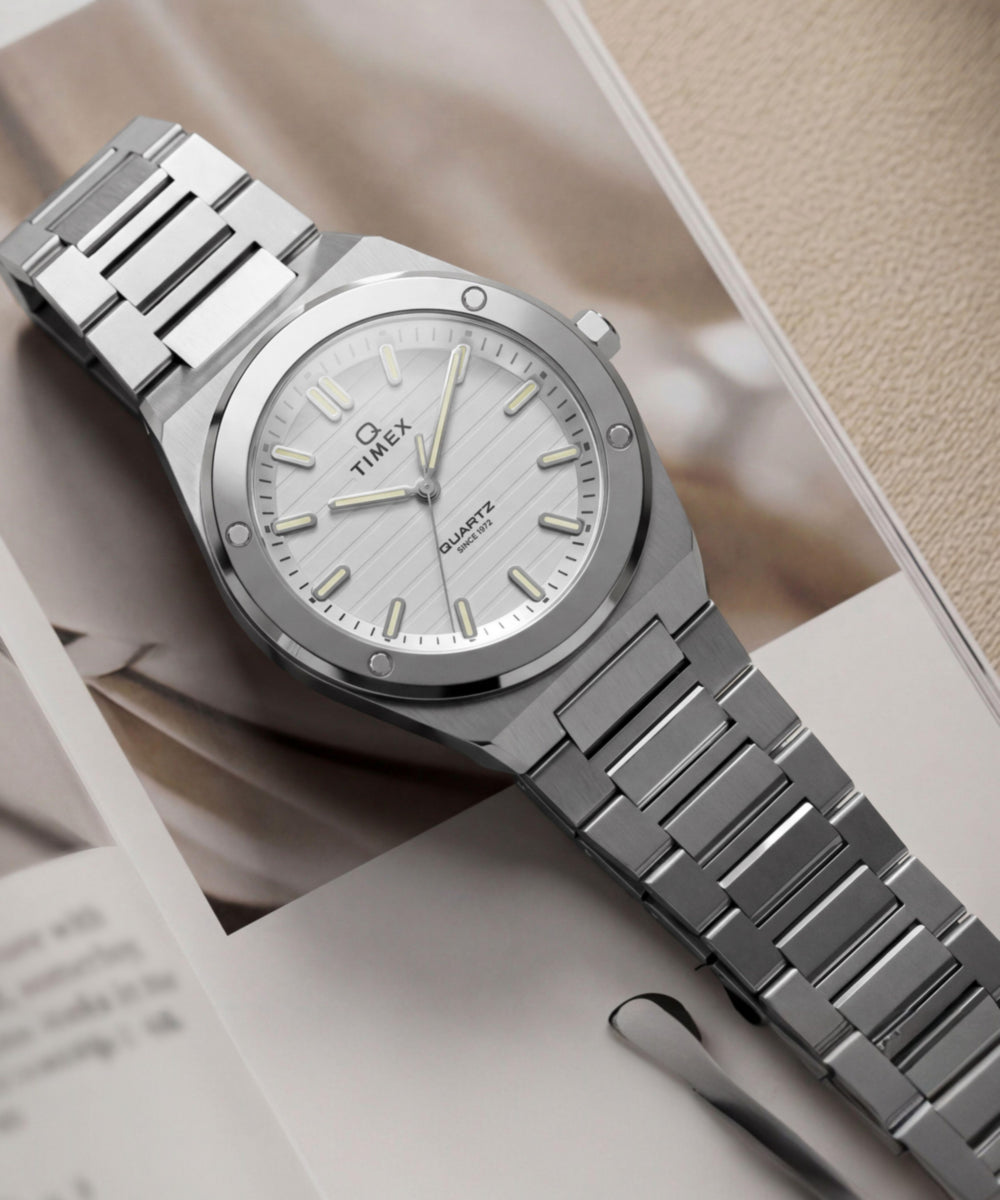 Heritage Q Timex Marbella 34mm Stainless Steel Bracelet Watch