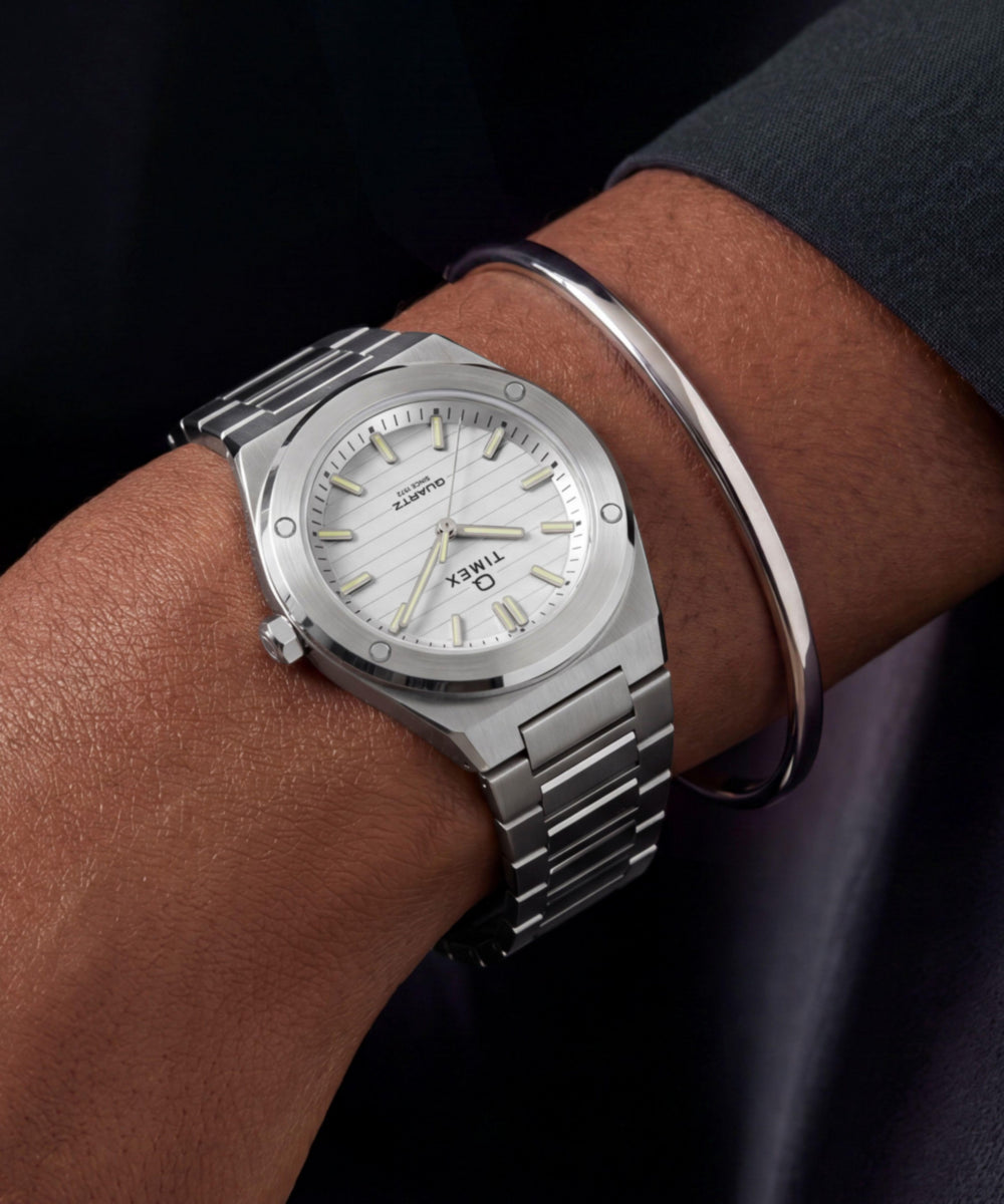 Heritage Q Timex Marbella 34mm Stainless Steel Bracelet Watch