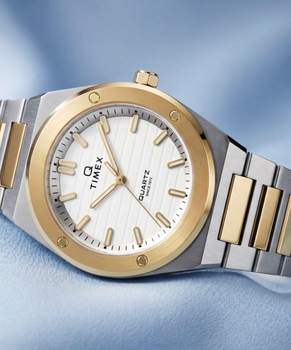 Heritage Q Timex Marbella 34mm Stainless Steel Bracelet Watch