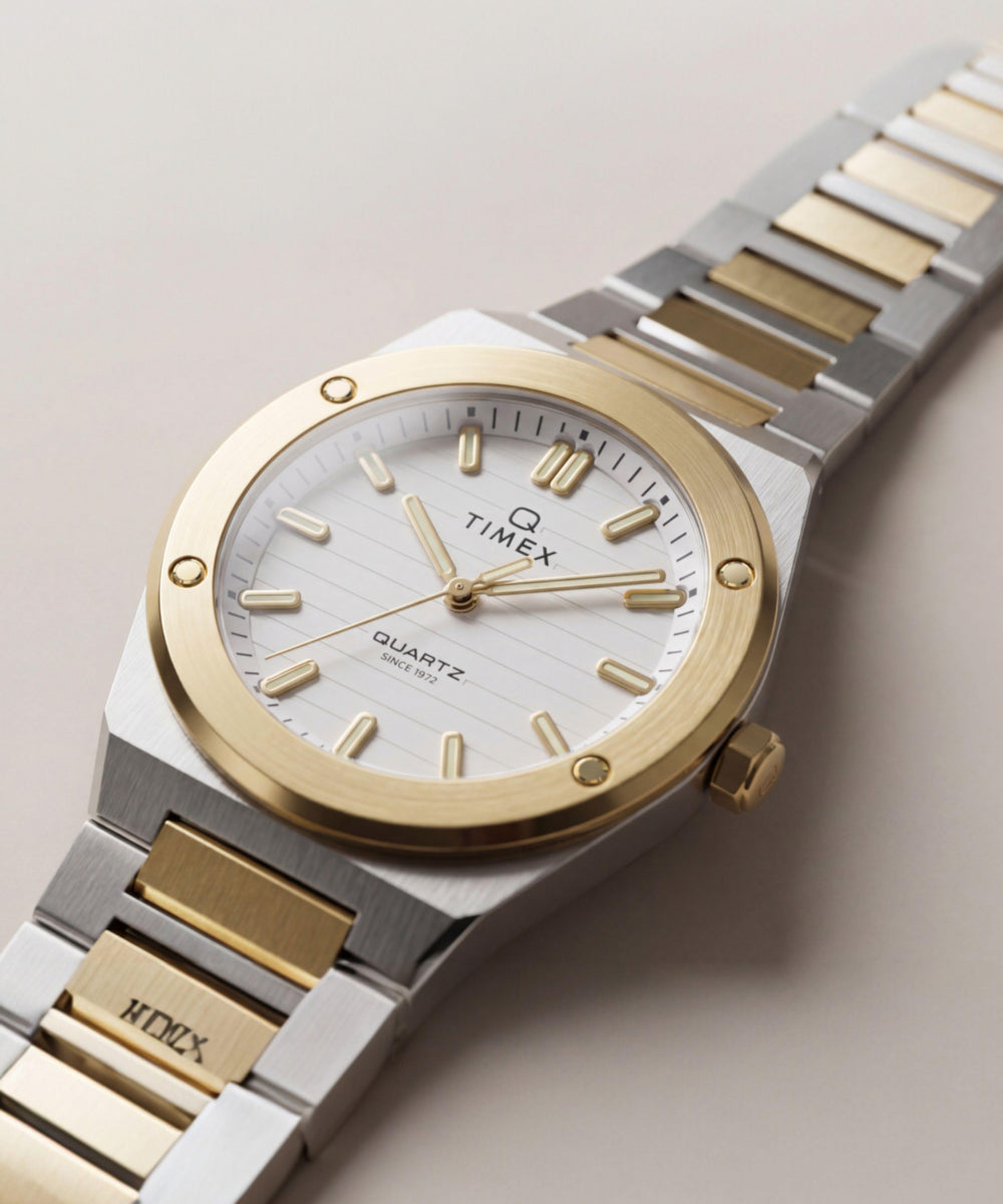 Heritage Q Timex Marbella 34mm Stainless Steel Bracelet Watch