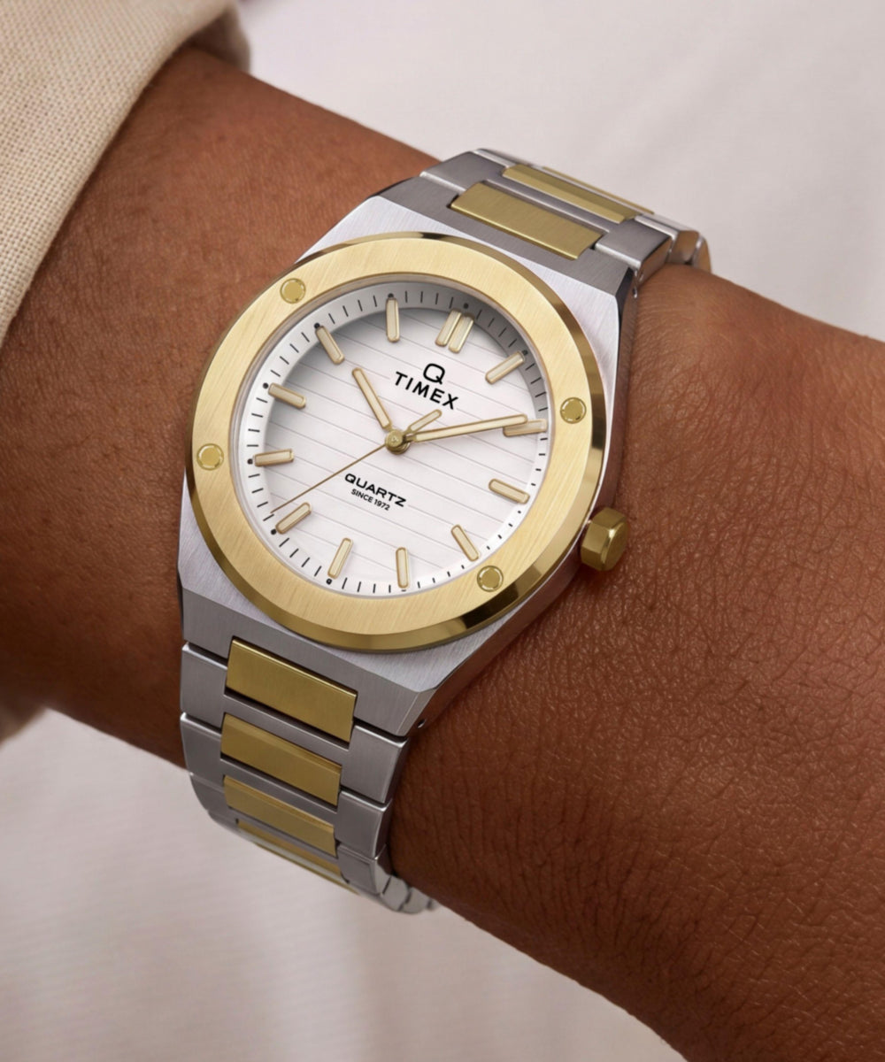 Heritage Q Timex Marbella 34mm Stainless Steel Bracelet Watch